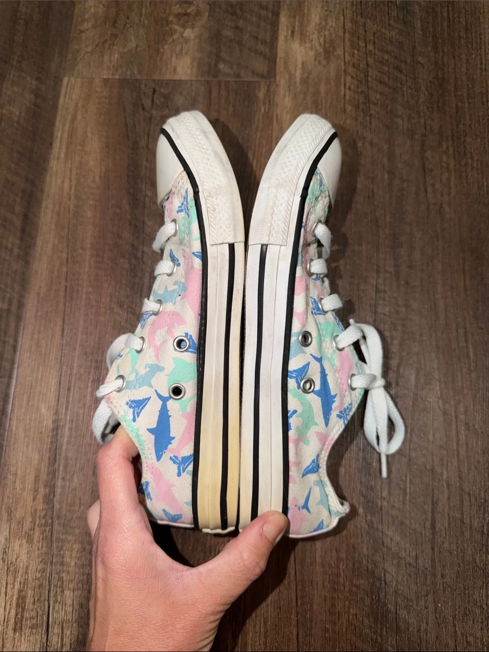 Kids Converse shark print Multicolor Sneakers size 3